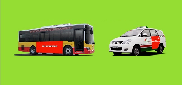Quảng cáo xe bus và quảng cáo xe taxi