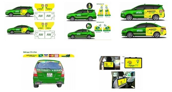 Một số vị trí dán quảng cáo trên xe taxi mà bạn có thể triển khai